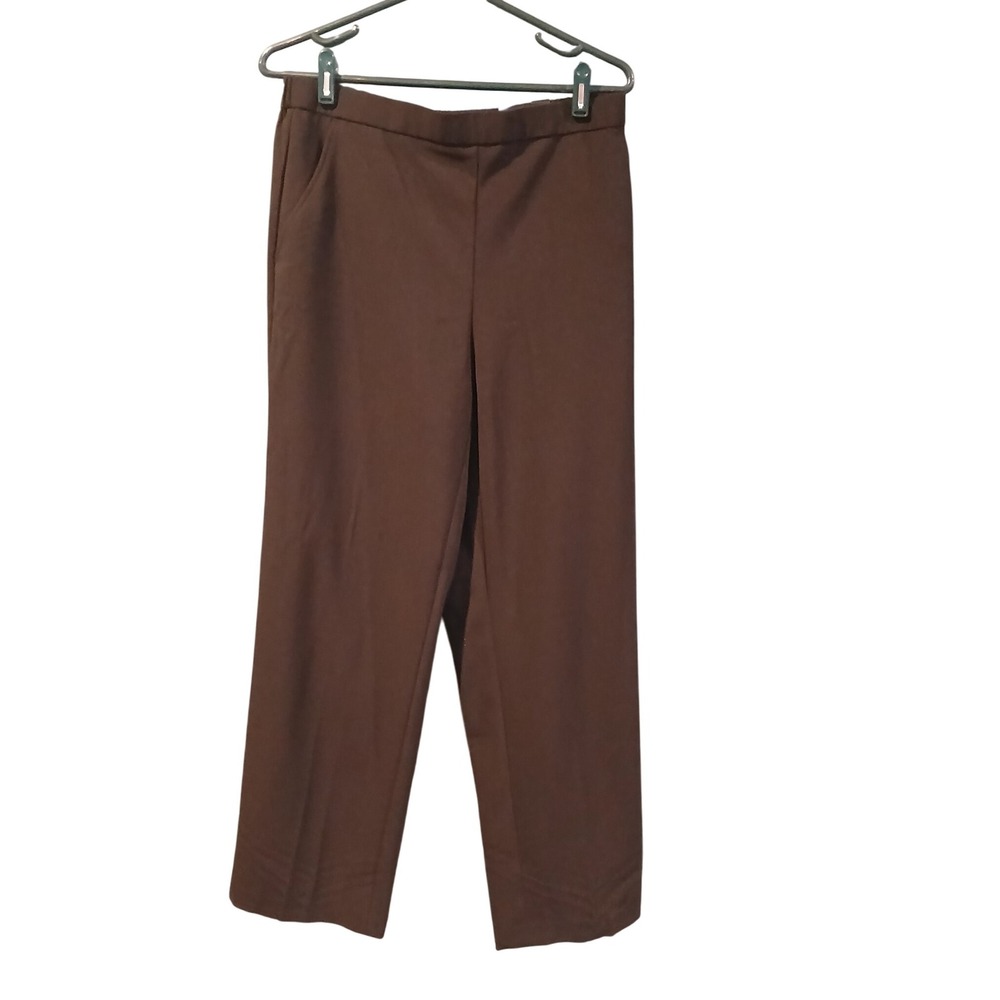 Briggs Black Pull On Pants Elastic Waist Straight Leg Basic 10 Short